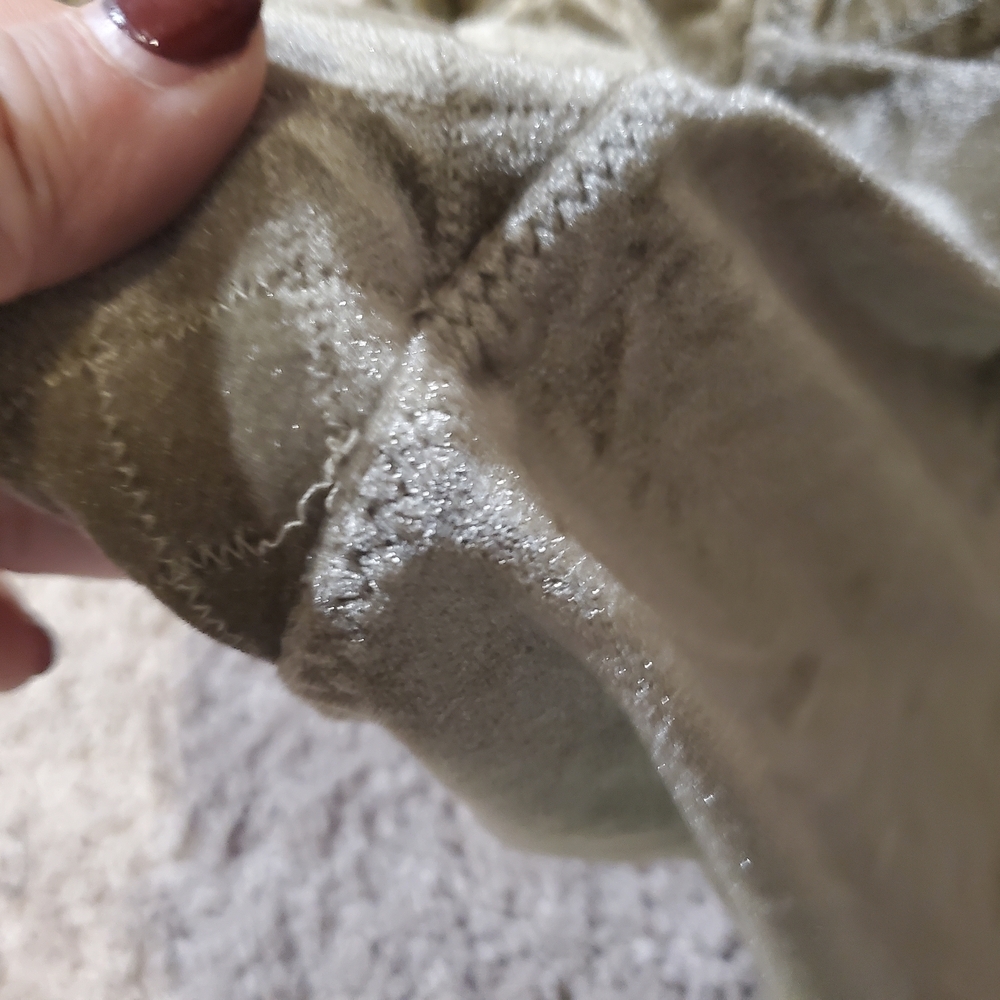 Vintage CHANEL Olive Green Velour Soft and Comfortable Pants Small - Picture 5 of 12